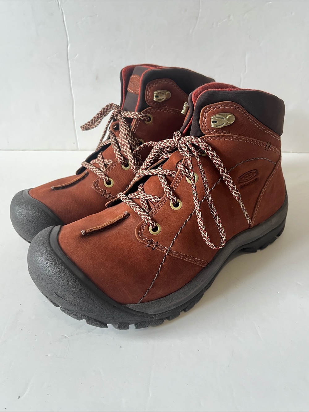 Keen Kaci Winter Mid waterproof Rust Brown Lace-Up Leather Hiking boots size 8